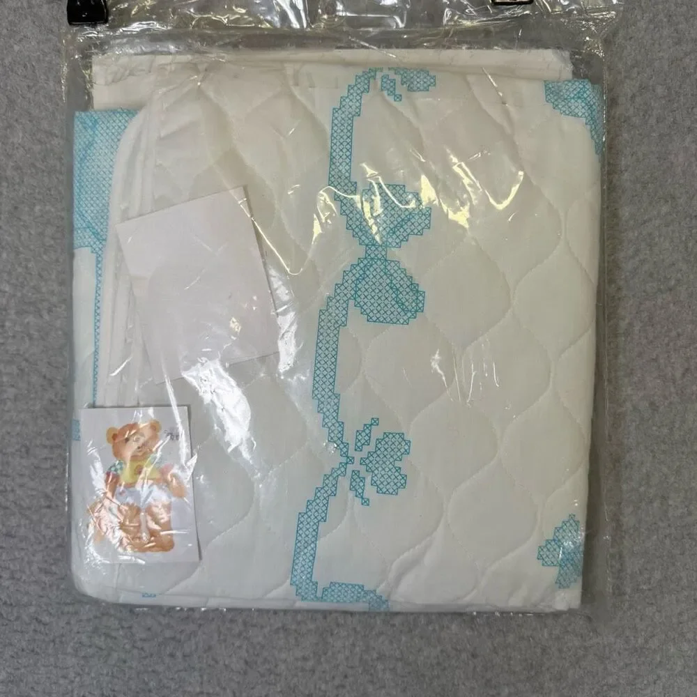 Vintage Janlynn Baby Easter Sleepy Bubby Quilt Cross Stitch 34x43
